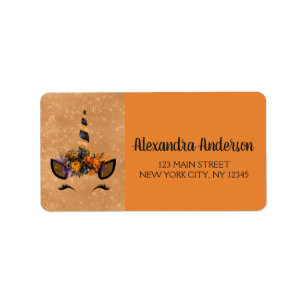 Halloween Magical Unicorn Glitter and Sparkle Label