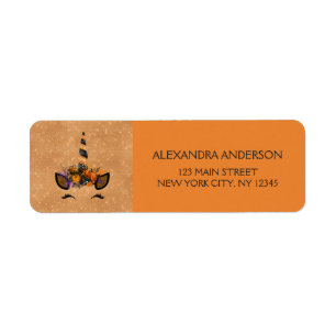 Halloween Magical Unicorn Glitter and Sparkle Return Address Label