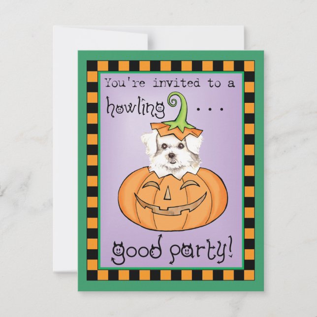 Halloween Maltese Invitation (Front)