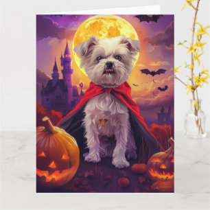 Halloween Maltese Vampire Pumpkins Scary Card