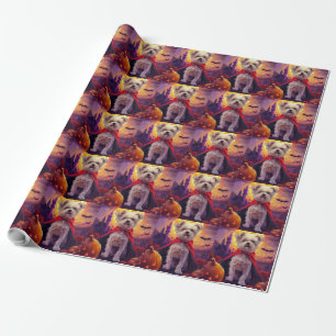Halloween Maltese Vampire Pumpkins Scary Wrapping Paper