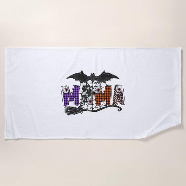 Halloween Mama Beach Towel (Front)