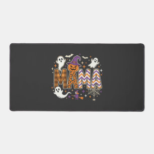 Halloween Mama Ghosts Witch and Pumpkin Graphic Desk Mat