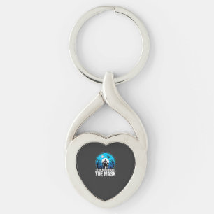 Halloween Man Behind the Mask Haunted House Key Ring