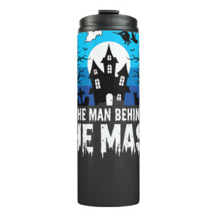 Halloween Man Behind the Mask Haunted House Thermal Tumbler