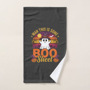 Halloween Man This Is Some Boo Sheet Ghost Design Hand Towel