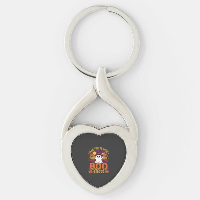 Halloween Man This Is Some Boo Sheet Ghost Design Key Ring (Front)