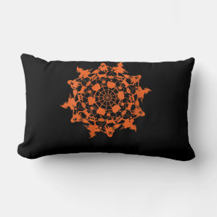 Halloween Mandala Spider Witch Ghost Skull Gift Lumbar Cushion