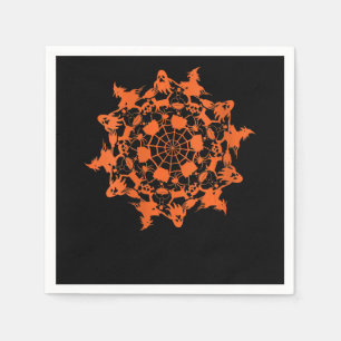 Halloween Mandala Spider Witch Ghost Skull Gift Napkin
