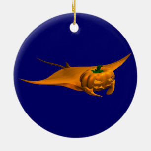 Halloween Manta Ray Ceramic Ornament