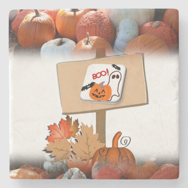 Halloween Marble Stone Coaster (Front)