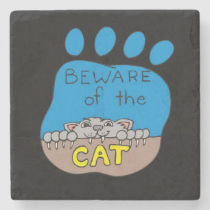 Halloween Marble Stone Coaster, Cat Coaster