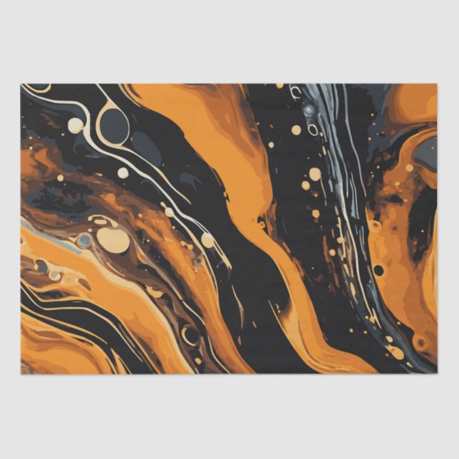 Halloween Marble Watercolour Swirl 10 Tissue Paper (Front)