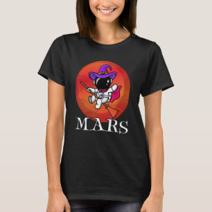 Halloween Mars planet Happy astronaut witch Hat Ki T-Shirt