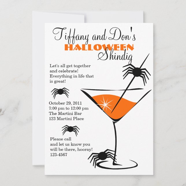 Halloween Martini Shindig! Invitation (Front)