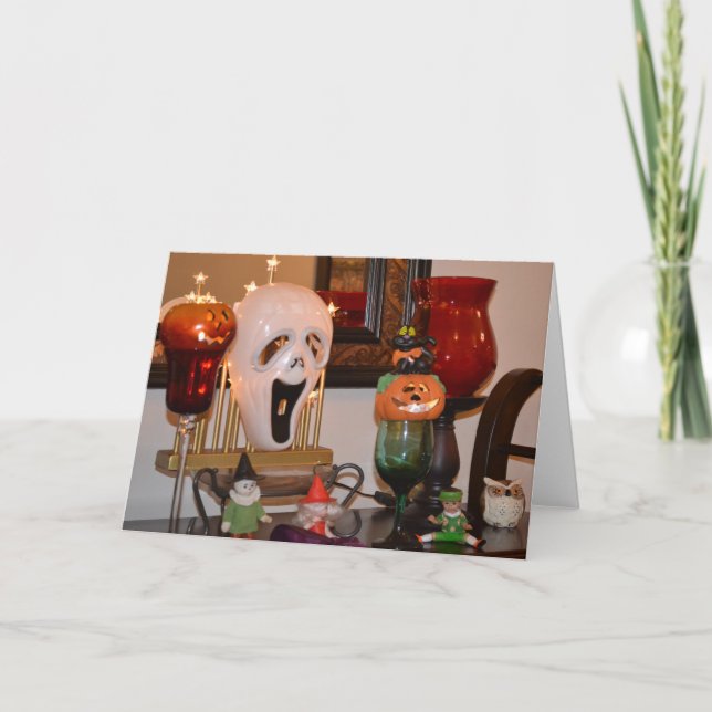 Halloween Mask and Figurines Card (Front)