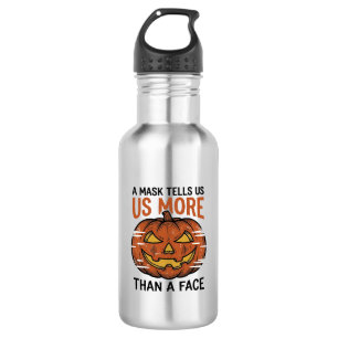 Halloween Mask Quote Vintage Pumpkin Face T-Shirt_ 532 Ml Water Bottle