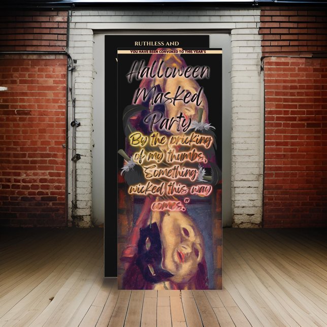 Halloween Masked Party Adult Black Invitation (Creator Uploaded)