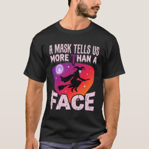 Halloween Masked Witch Moon Vector Design T-Shirt