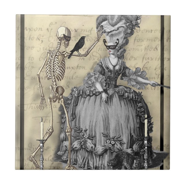 Halloween Masquerade Ball Ceramic Tile (Front)