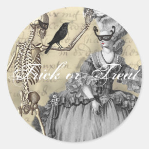 Halloween Masquerade Ball Classic Round Sticker