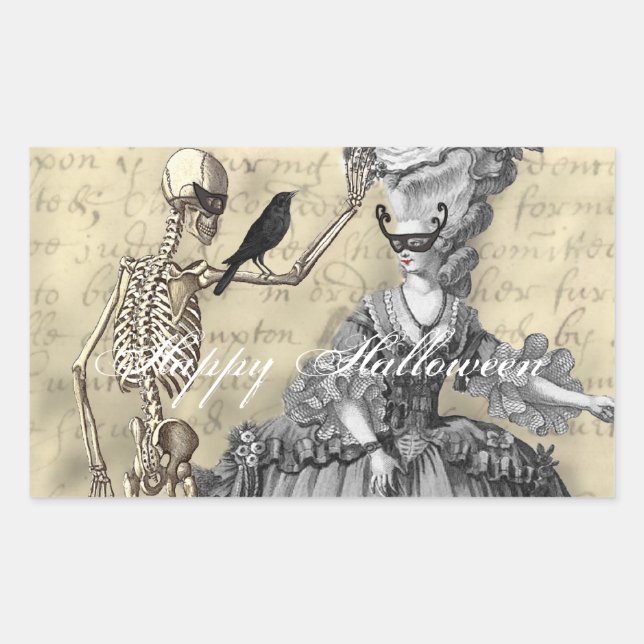 Halloween Masquerade Ball Rectangular Sticker (Front)