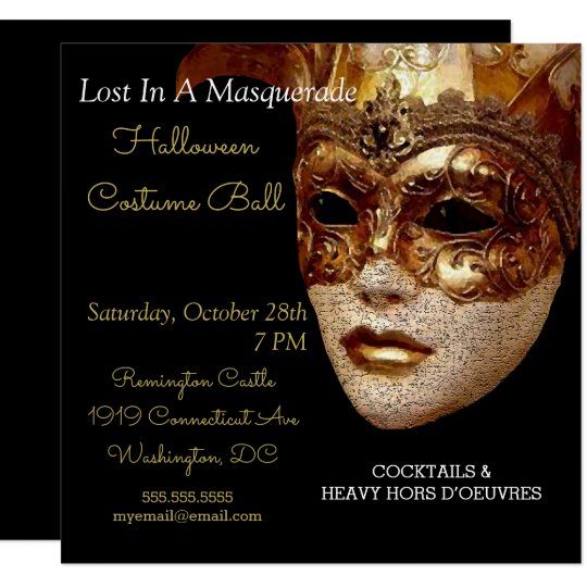 Halloween Masquerade Costume Party Invitation