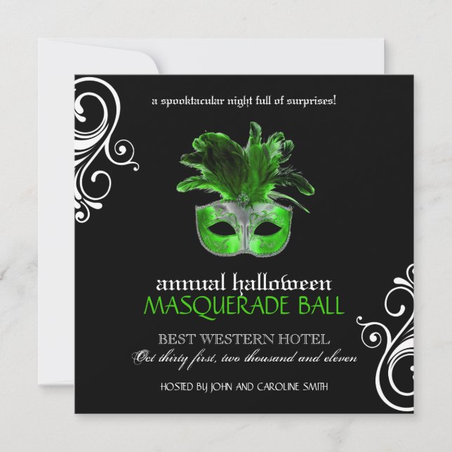 Halloween Masquerade Invitation ~ CUSTOM (Front)