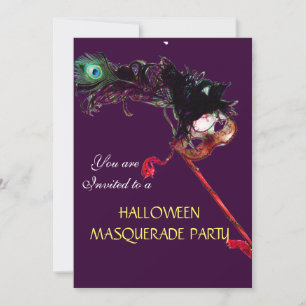 HALLOWEEN MASQUERADE PARTY,Black Invitation
