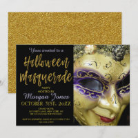 Halloween Masquerade Party with Modern Typography