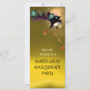 HALLOWEEN MASQUERADE PARTY, Yellow Orange Invitation
