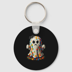 Halloween Master Builder Ghost Kids Building Block Key Ring