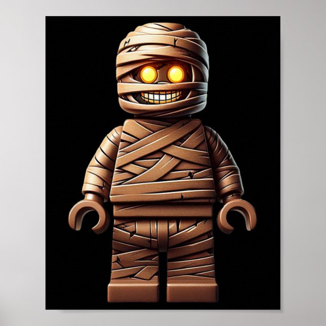 Halloween Master Builder Mummy Kids Building Block Poster (Front)