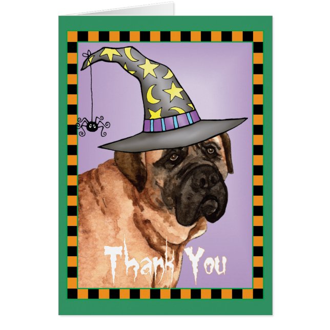 Halloween Mastiff Thank You Card (Front)