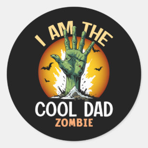 Halloween Matching Cool Dad Zombie Costume Classic Round Sticker