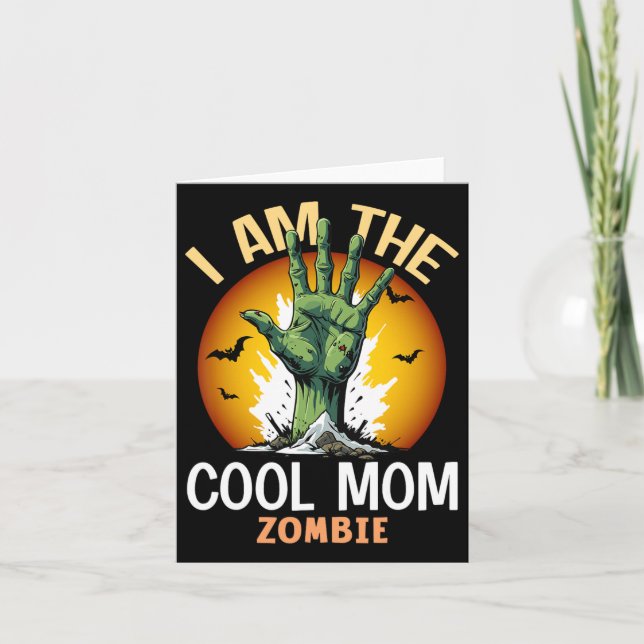 Halloween Matching Cool Mum Zombie Costume  Card (Front)