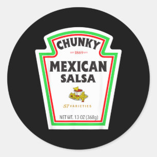 Halloween Matching Costume Chunky Mexican Salsa Classic Round Sticker