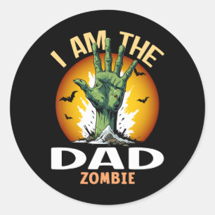 Halloween Matching Dad Zombie Costume Classic Round Sticker
