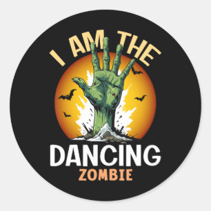 Halloween Matching Dancing Zombie Costume  Classic Round Sticker