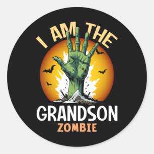Halloween Matching Grandson Zombie Costume Classic Round Sticker