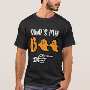 Halloween Matching Shes My Boo Skeleton Couple  T-Shirt