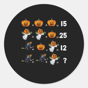 Halloween Math Equations  for Math Teachers Classic Round Sticker