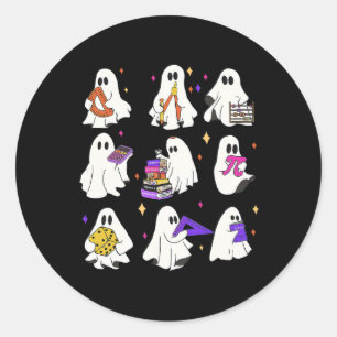 Halloween Math Teacher  Classic Round Sticker
