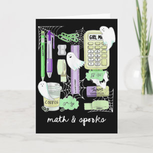 Halloween Math Teacher Ghosts Trig Or Treat Studen Card