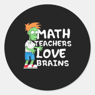 Halloween Math Teacher Love Classic Round Sticker