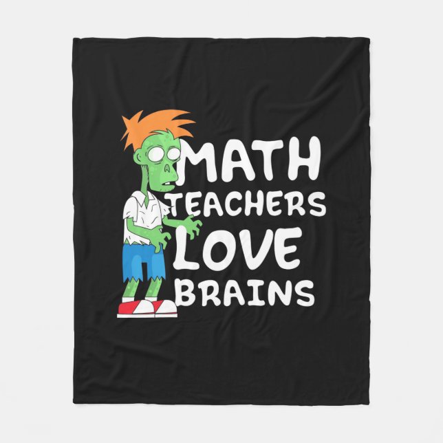 Halloween Math Teacher Love Fleece Blanket (Front)