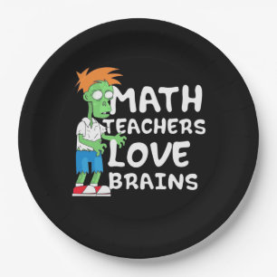Halloween Math Teacher Love Paper Plate