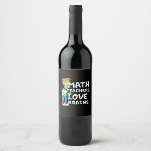 Halloween Math Teacher Love Wine Label