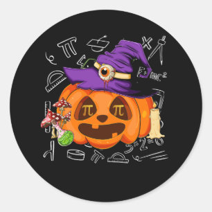 Halloween Math Teacher Pumpkin Pie Pi Mathematics  Classic Round Sticker