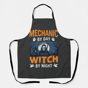 Halloween Mechanic by Day Witch by Night Apron